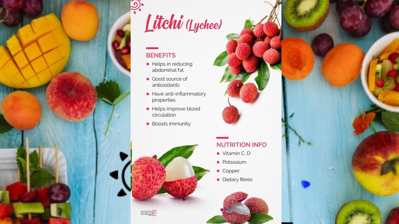 Litchi helps in reducing abdominal fat and is a good source of antioxidants. (Image: News18 Creative)