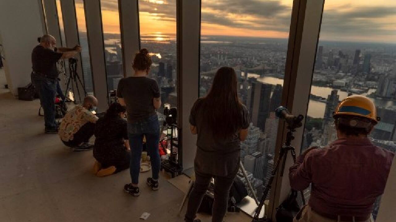 However, those with maximum visibility -- and the necessary protective eyewear -- would have seen the moon's silhouette ringed by the sun for a few minutes of the two-hour event. (Image: AFP)