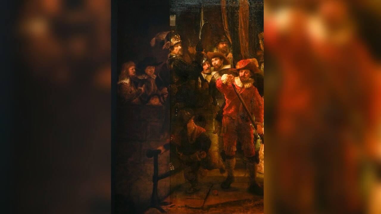 The machine learning also enabled the museum to remove distortions in perspective that are present in the Lundens copy because the artist was sitting at one corner while he painted Rembrandt's painting. (Image: AP) The machine learning also enabled the museum to remove distortions in perspective that are present in the Lundens copy because the artist was sitting at one corner while he painted Rembrandt's painting. (Image: AP)