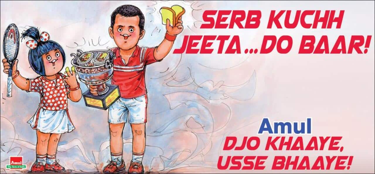 Amul recently rolled out an ad appropriating Novak Djokovic’s recent 19th Grand Slam title win in the French Open tennis championship.