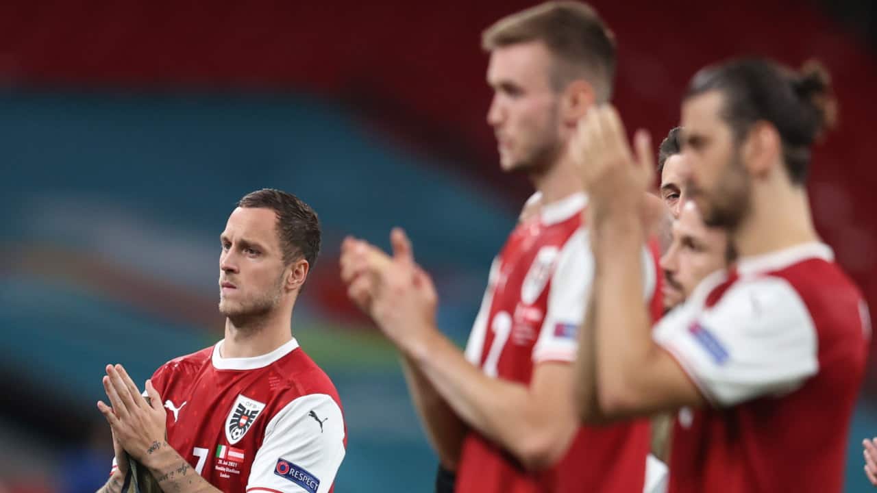 Austria, playing in the knockout phase at the European Championship for the first time, knocked the Italians out of their stride in the second half and had a goal by Marco Arnautovic chalked off after a VAR intervention. (Image: Reuters)