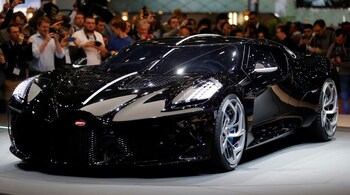 The new Bugatti La Voiture Noire is displayed at the 89th Geneva International Motor Show