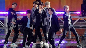 Members of K-pop band BTS perform on ABC's 'Good Morning America' show in Central Park in New York City, United States (Image: Reuters)
