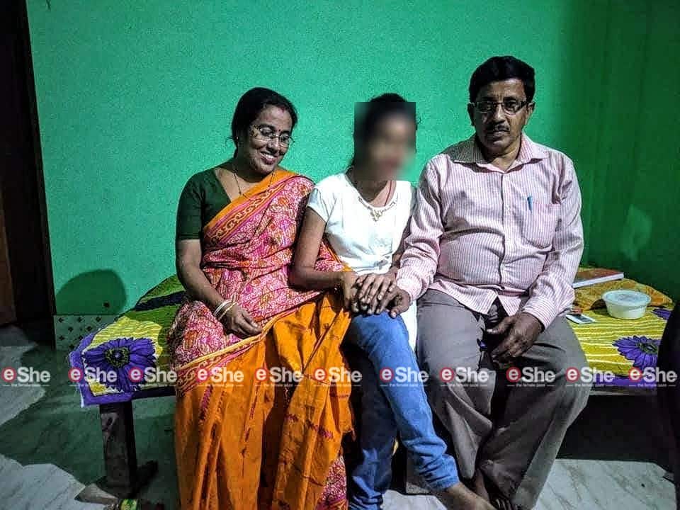 Jamna rape victim with her parents.