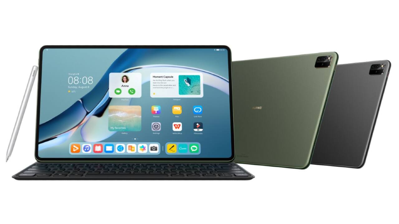 The Huawei MatePad Pro 12.6 and MatePad Pro 10.8 were the first of the tablets to run HarmonyOS 2.0. The MatePad Pro 12.6 boasts a 12.6-inch OLED display with a 2560x1600-pixel resolution and a 60Hz refresh rate. The 10.8 model has an IPS LCD panel but opts for a 120Hz refresh rate. The MatePad Pro 12.6 uses the Kirin 9000E chipset, while the smaller 10.8-inch variant opts for a Snapdragon 870 SoC. The Huawei MatePad Pro 12.6 will retail for €799 (Roughly Rs 71,050), while prices of the MatePad Pro 10.8 aren’t available just yet. The Huawei MatePad Pro 12.6 and MatePad Pro 10.8 were the first of the tablets to run HarmonyOS 2.0. The MatePad Pro 12.6 boasts a 12.6-inch OLED display with a 2560x1600-pixel resolution and a 60Hz refresh rate. The 10.8 model has an IPS LCD panel but opts for a 120Hz refresh rate. The MatePad Pro 12.6 uses the Kirin 9000E chipset, while the smaller 10.8-inch variant opts for a Snapdragon 870 SoC. The Huawei MatePad Pro 12.6 will retail for €799 (Roughly Rs 71,050), while prices of the MatePad Pro 10.8 aren’t available just yet.