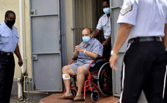 Mehul Choksi was brought to the Dominica magistrates' court in a wheelchair on June 4, 2021. (Photo: AP)