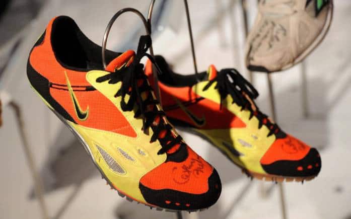 Shoes of Cathy Freeman, who won the 400 meter gold at the 2000 Sydney Games.