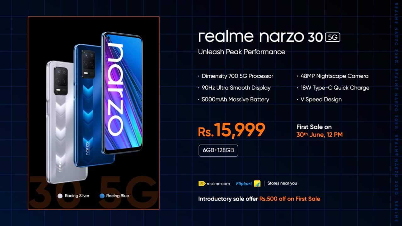 Realme Narzo 30 5G, Realme Buds Q2 TWS Earbuds to go on sale in India today