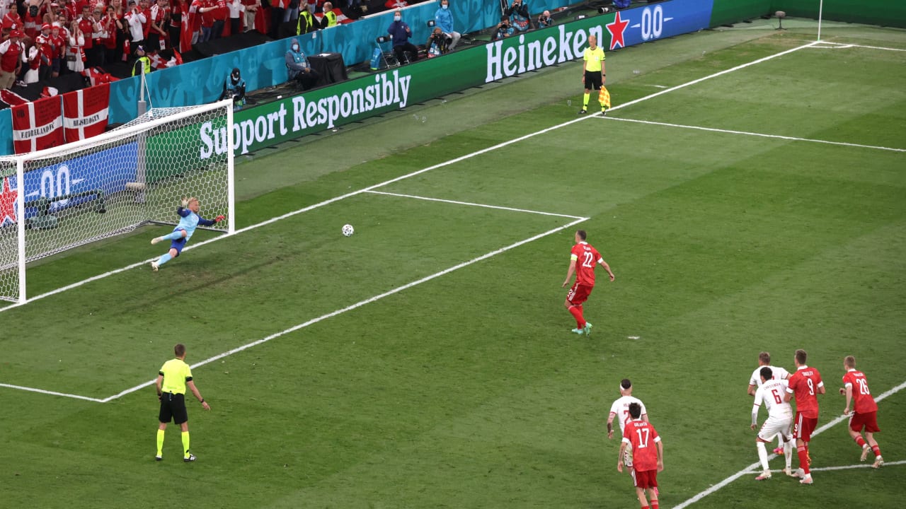 Russia was awarded a penalty which Artem Dzyuba converted to reduce Denmark's lead to one. But they were on their feet again with 15 minutes remaining thanks to Lukas Hradecky's own goal which put Belgium a goal ahead and Denmark in second. (Image: Reuters) Russia was awarded a penalty which Artem Dzyuba converted to reduce Denmark's lead to one. But they were on their feet again with 15 minutes remaining thanks to Lukas Hradecky's own goal which put Belgium a goal ahead and Denmark in second. (Image: Reuters)