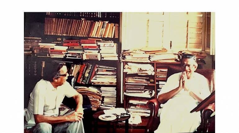 Radha Prasad Gupta (left) with Satyajit Ray.