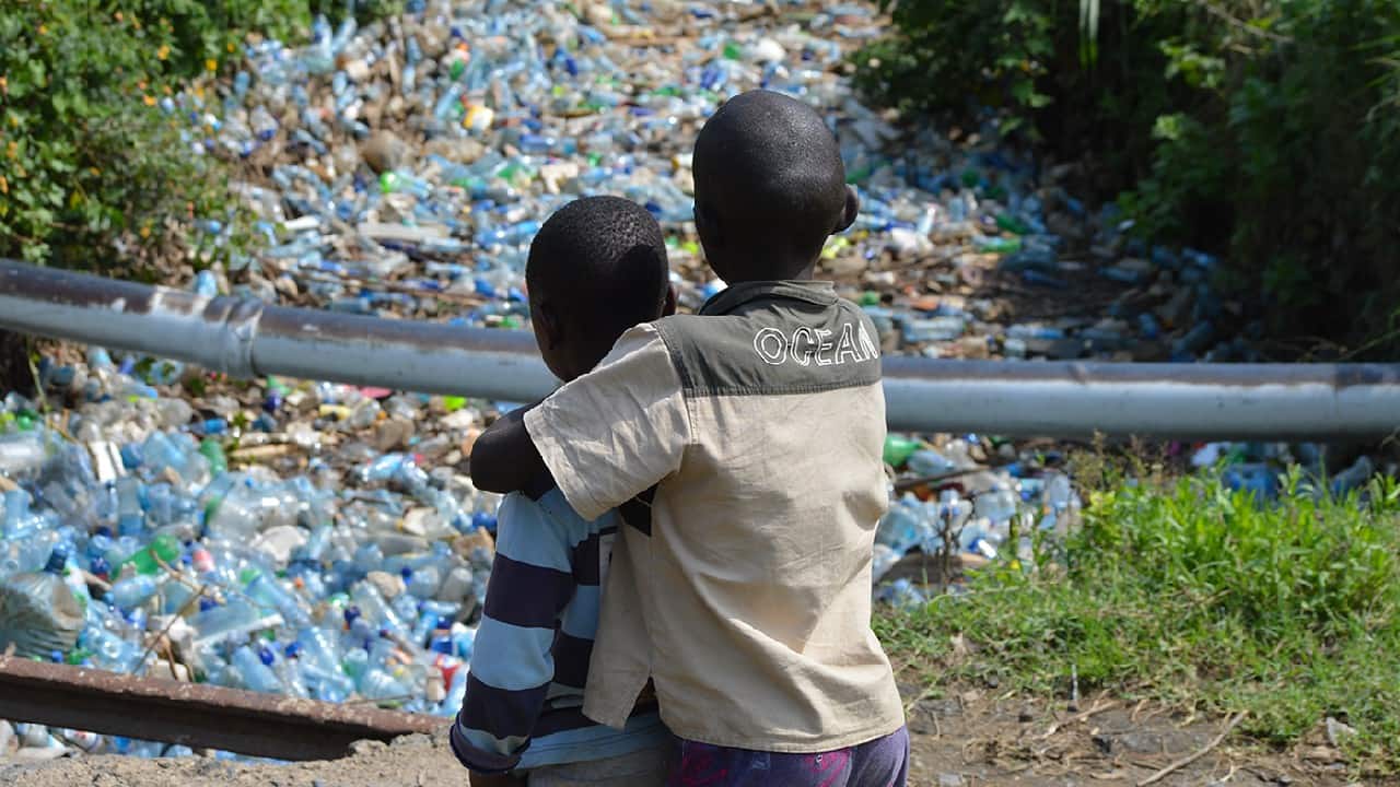 The Njoro River flows from the Mau Forest, continuing along several residential areas. By the time it reaches Lake Nakuru, a UNESCO World Heritage Site in Kenya, it is filled with plastic. (Image: James Wakibia (Kenya) via UN) The Njoro River flows from the Mau Forest, continuing along several residential areas. By the time it reaches Lake Nakuru, a UNESCO World Heritage Site in Kenya, it is filled with plastic. (Image: James Wakibia (Kenya) via UN)