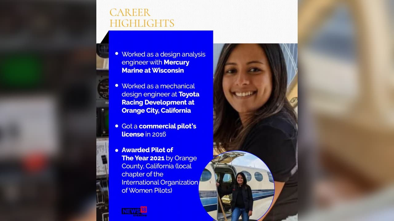 She had worked as a design analyst with Mercury Marine at Wisconsin. Sanjal has been awarded Pilot of the Year 2021 by Orange County, California (local chapter of the International Organization of Women Pilots). (Image: News18 Creative)