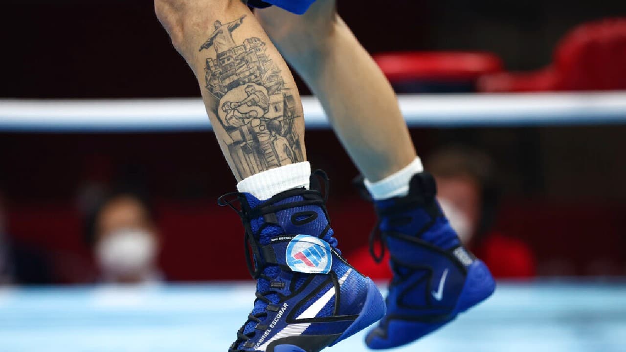 Spain's Gabriel Escobar Mascunano during his fight with Argentina's Ramon Nicanor Quiroga at the 2020 Summer Olympics, July 26, in Tokyo, Japan. (Image: AP)