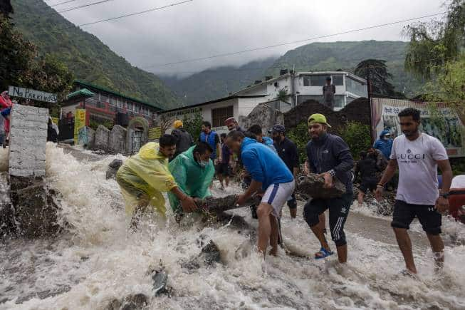 In Pics | Torrential rains trigger flash floods in Himachal Pradesh, Jammu