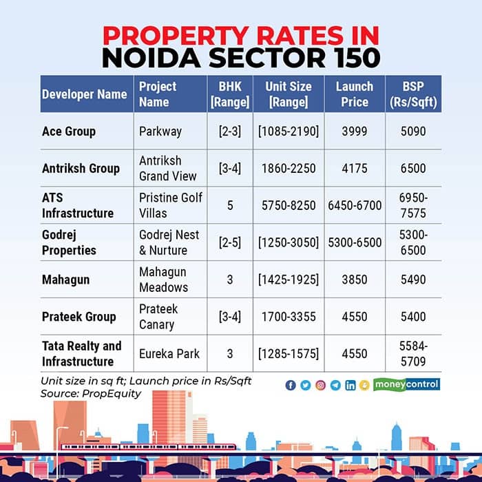 Area Watch Noida Sector 150 prices