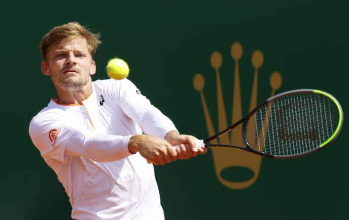 Tennis - ATP Masters 1000 - Monte Carlo Masters - Monte-Carlo Country Club, Roquebrune-Cap-Martin, France - April 16, 2021 Belgium's David Goffin in action during his quarter final match against Britain's Dan Evans REUTERS/Eric Gaillard - UP1EH4G0WR1VN
