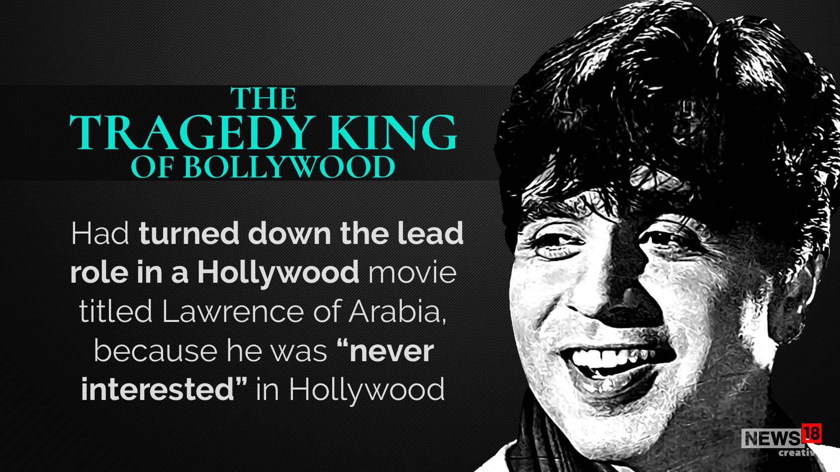 Dilip Kuamr turned down the lead role in Hollywood movie titled 'Lawrence of Arabia', because he was &quot;never interested&quot; in Hollywood. (NEWS18 creative)
