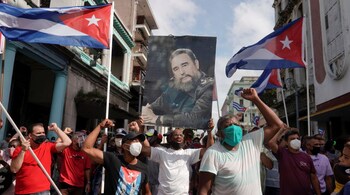 Protests broke out across Havana, Cuba, in July 2021 as the combined economic impact of the Covid-19 pandemic and US sanctions hit already shrinking livelihoods.  (Photo: Alexandre Meneghini/ Reuters)