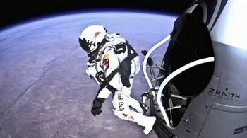 Austrian skydiver Felix Baumgartner dropping from near-Space (23 miles high) back to the Earth’s surface in 2012, sent Red Bull's sales through the roof. The brand spent $30 million on the Stratos project, and ended up hitting the $500 million mark in sales. (Image: Red Bull)