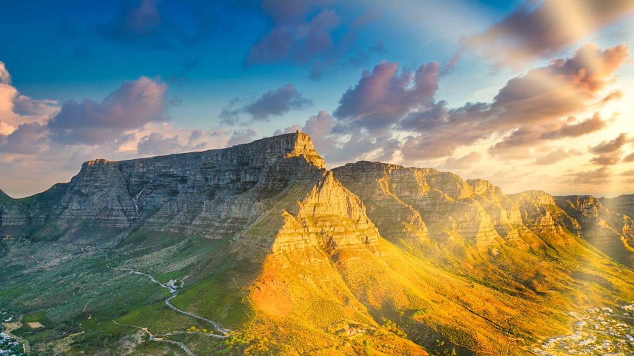 Table Mountain in Cape Town, South Africa.