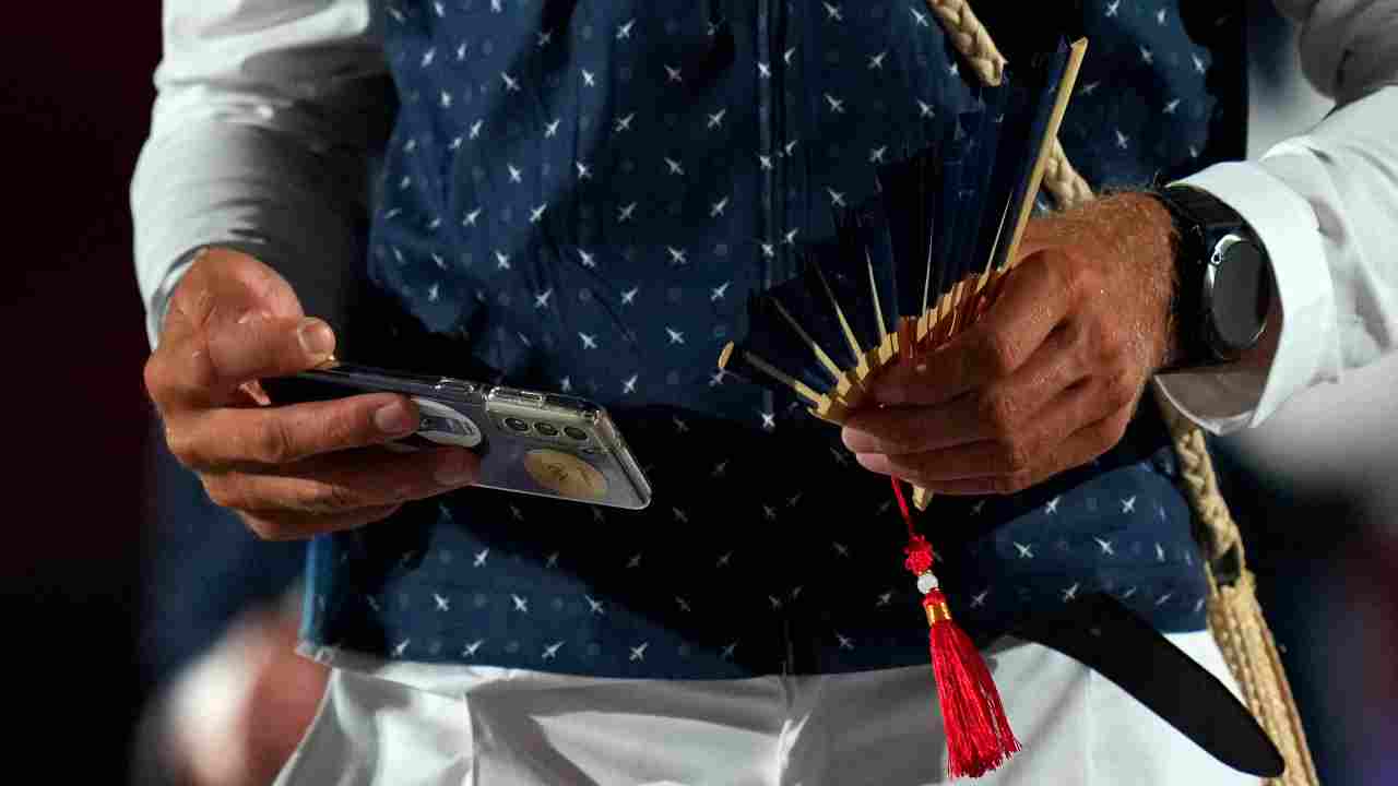 Team member of Czech Republic walks during the opening ceremony in the Olympic Stadium at the 2020 Summer Olympics. (Image: AP)