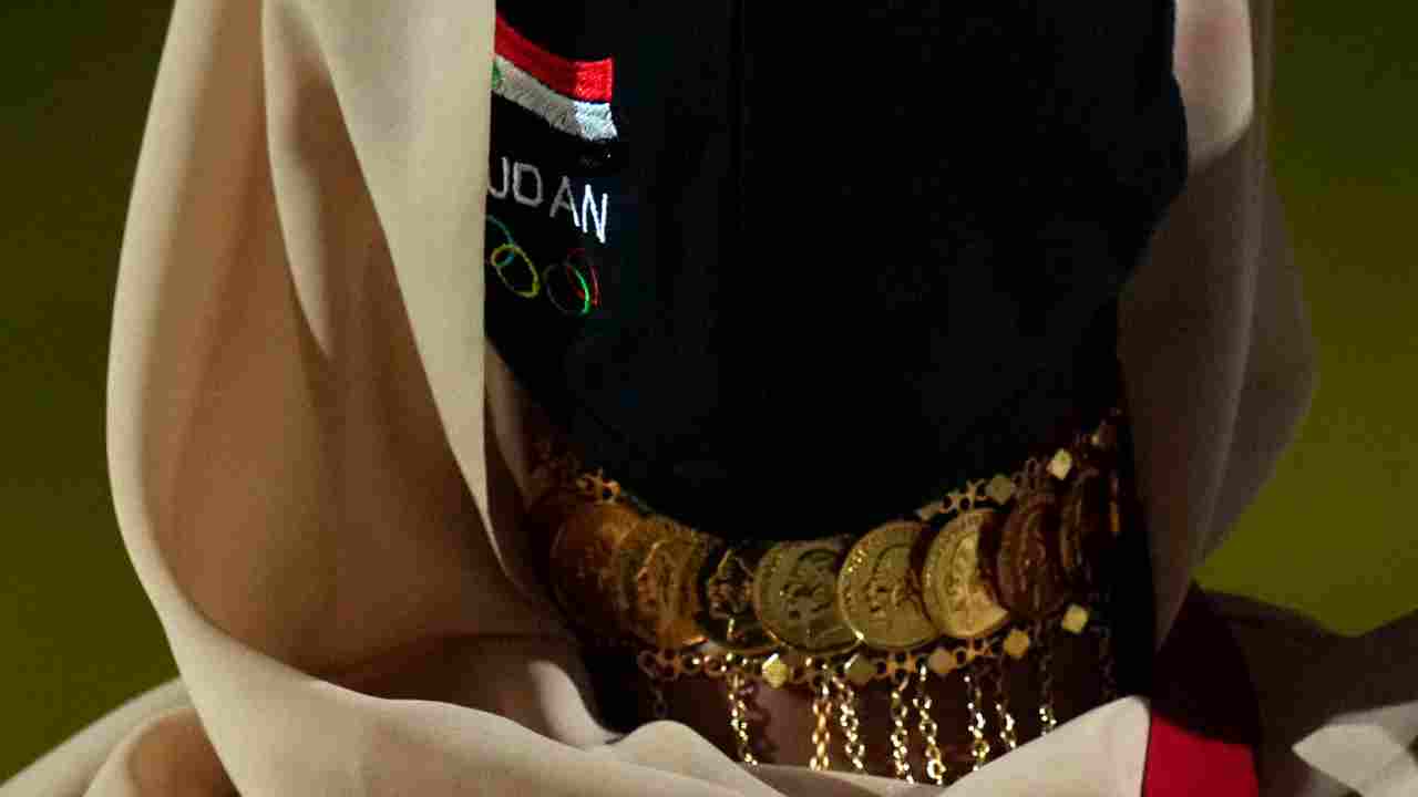 Team member of Sudan walks during the opening ceremony in the Olympic Stadium at the 2020 Summer Olympics. (Image: AP)