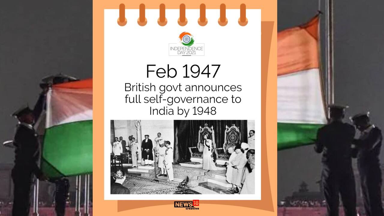 February, 1947 | British government announces full self-governance to India by 1948 (Image: News18 Creative)