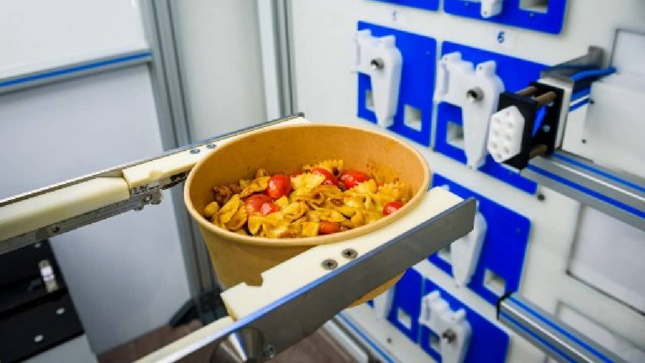 The designers of Roboeatz say it is designed to take over some of the food prep tasks while improving food safety and eliminating the infection risks of crowded kitchens. Its creators say it can be programmed to make hundreds of recipes, taking into account the owner's favourites and food allergies. (Image: AFP)