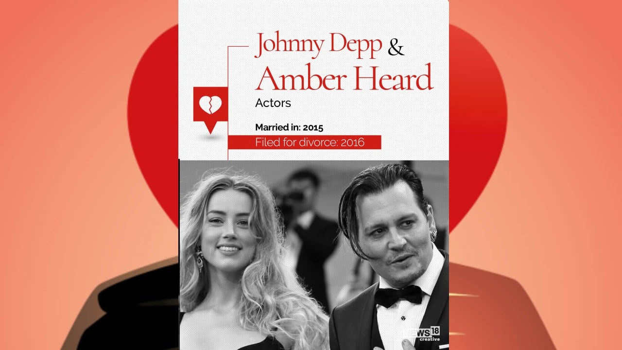 Johnny Depp & Amber Heard | Actress Amber Heard filed for divorce from Depp in 2016 on the grounds of domestic abuse. (Image: News18 Creative) Johnny Depp & Amber Heard | Actress Amber Heard filed for divorce from Depp in 2016 on the grounds of domestic abuse. (Image: News18 Creative)