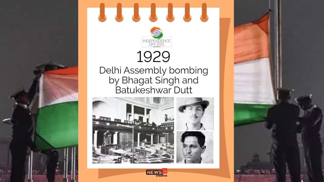 1929 | Delhi Assembly bombing by Bhagat Singh and Batukeshwar Dutt (Image: News18 Creative)