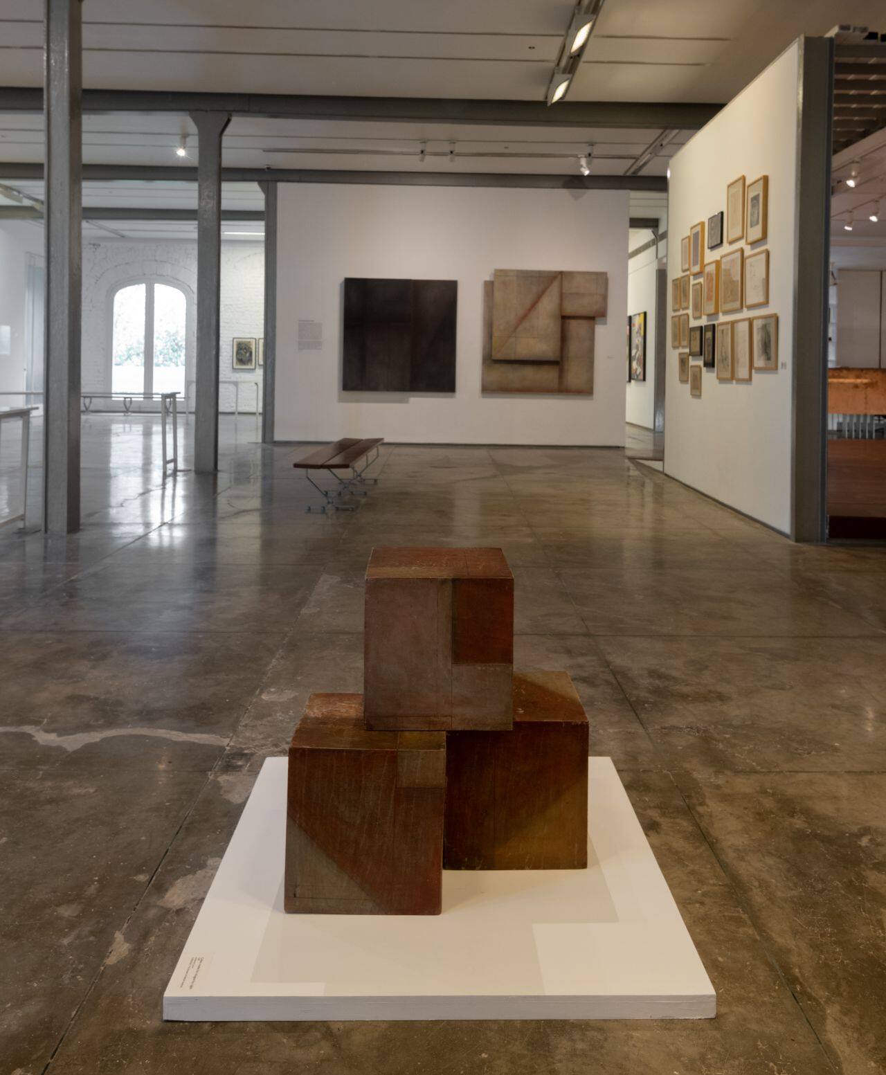 Installation View: The three-cube sculpture in its context in the show.