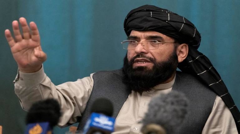 Suhail Shaheen, Afghan Taliban spokesman, speaks during a news conference in Moscow in March 2021(Source: AP)