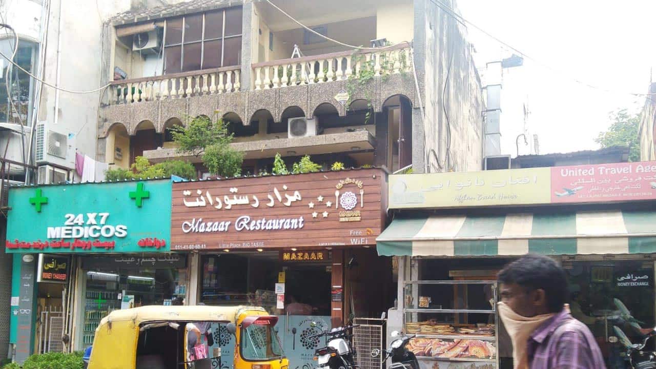 Afghan bakeries and restaurant opposite a refugee colony in Lajpat Nagar