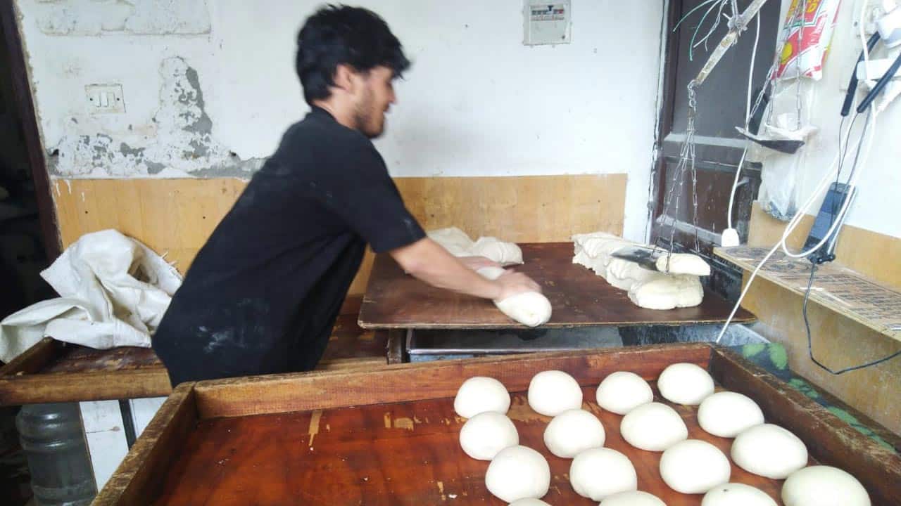 Shahrukh works at a Afghan bakery situated inside the Afghan Colony in Lajpat Nagar