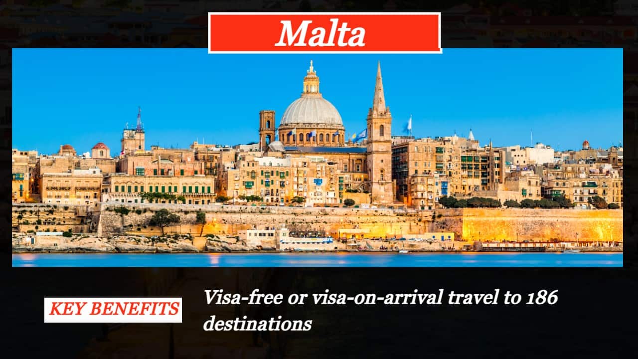 Malta | Situated in the centre of the Mediterranean Sea, Malta enjoys an excellent reputation for its splendid climate, friendly people, low crime rate, and superb quality of life. | Investment: Euro 738,000 (or Euro 888,000 by exception) depending on the residence status length (36 or 12 months, respectively) | Processing time: Applicants and all adult dependents must hold Maltese residence status for a minimum of 36 months (or 12 months by exception) before they may apply for citizenship