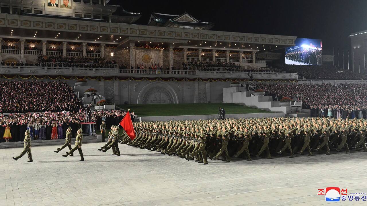 The KCNA said Ri Il Hwan, a member of the ruling Workers’ Party’s Politburo, did make a speech during the parade. He said the North’s government will continue to strengthen defense capabilities and “firmly defend the dignity and fundamental interests of our people and solve everything our own way with our own efforts on the principle of self-reliance.” (Image: Korean Central News Agency/Korea News Service via AP)