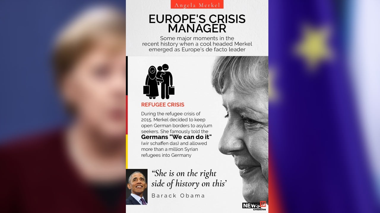 Some major moments in the recent history when a cool headed Merkel emerged as Europe’s de facto leader. (Image: News18 Creative)