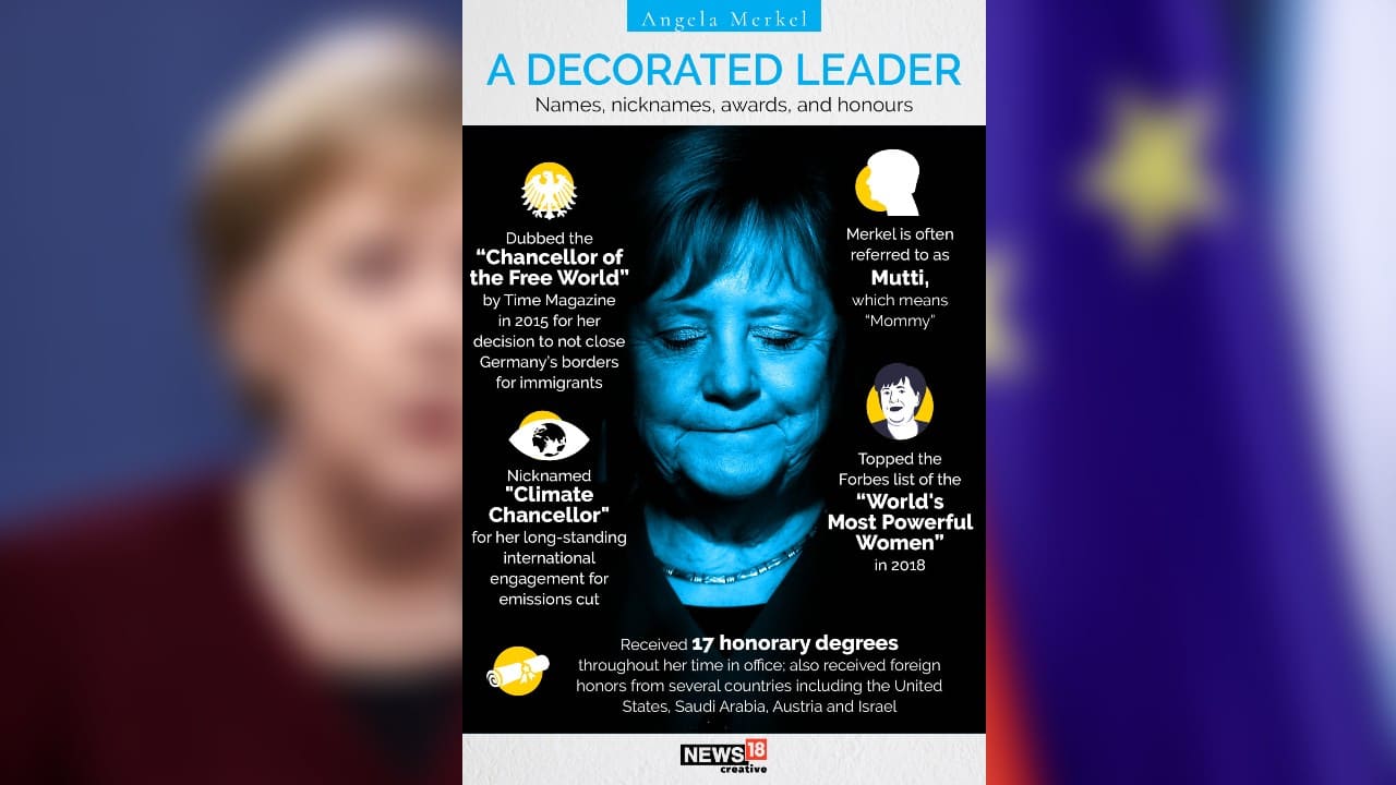 Merkel received 17 honorary degrees throughout her time in office; also received foreign honors from several countries including the United States, Saudi Arabia and Israel. (Image: News18 Creative)