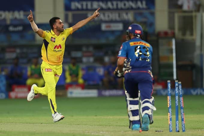 Deepak Chahar took his 2nd wicket by dismissing Anmolpreet Singh. (Image: IPL)