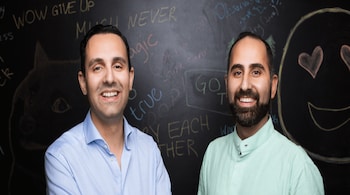 Truecaller cofounders Alan Mamedi (L) and Nami Zarringhalam