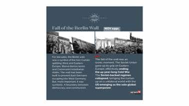 November 1991: Fall of the Berlin Wall, which effectively ended the 44-year-long Cold War. (Image: News18 Creative)