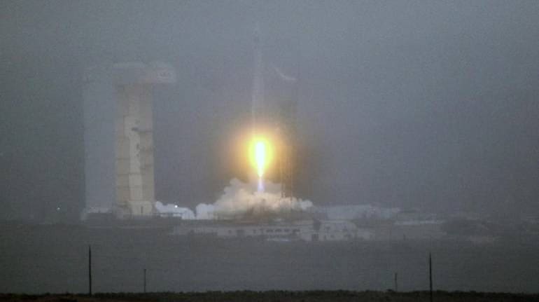 Landsat 9 satellite was carried into space aboard a United Launch Alliance Atlas V rocket that lifted off from foggy Vandenberg Space Force Base at 11:12 a.m. The satellite successfully separated from the rocket’s upper stage more than an hour later. Landsat 9 satellite was carried into space aboard a United Launch Alliance Atlas V rocket that lifted off from foggy Vandenberg Space Force Base at 11:12 a.m. The satellite successfully separated from the rocket’s upper stage more than an hour later.