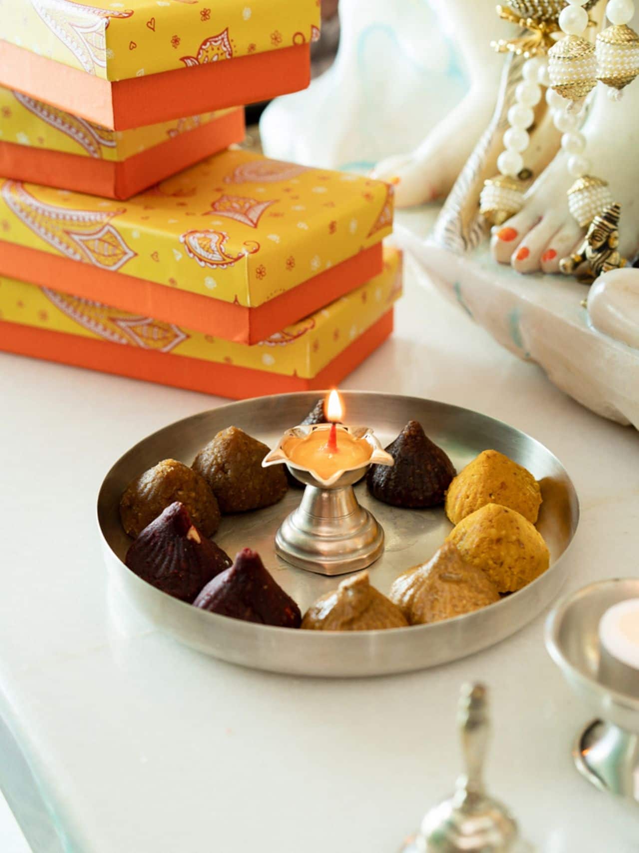 Vegan, gluten-free and refined sugar-free modaks at Yogisattva, Khar West.