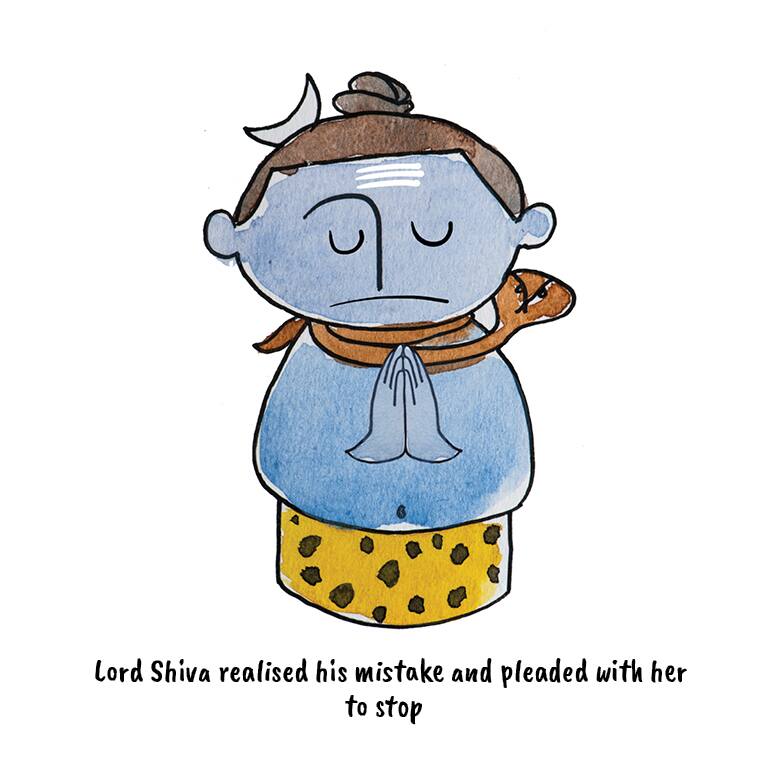Lord Shiva realised his mistake and pleaded with her to stop (Image: News18 Creative)