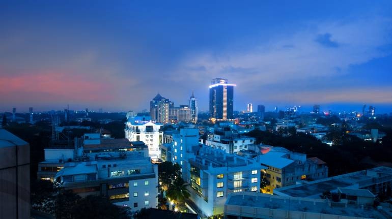 The Bengaluru skyline.