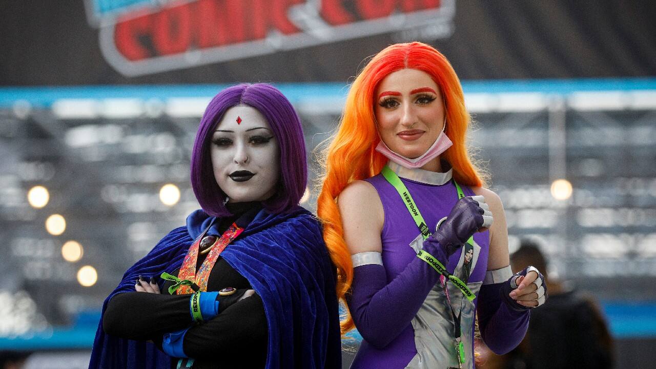 A women in costume pose together at the 2021 New York Comic Con, at the Jacob Javits Convention Center in Manhattan in New York City, New York, U.S., October 7. (Image: Reuters)