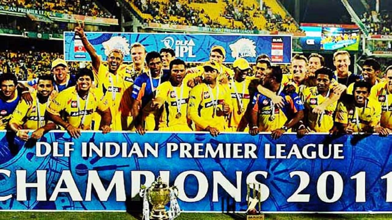 Chennai Super Kings again won the IPL in 2011 by beating Royal Challenfers Bangalore by 58 runs in the finals. (Image: IPL/BCCI) Chennai Super Kings again won the IPL in 2011 by beating Royal Challenfers Bangalore by 58 runs in the finals. (Image: IPL/BCCI)