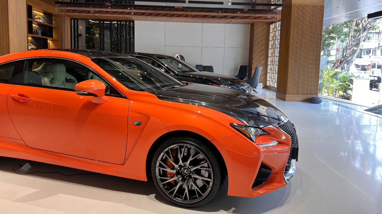 Lexus ES300h EV in a showroom in India. 