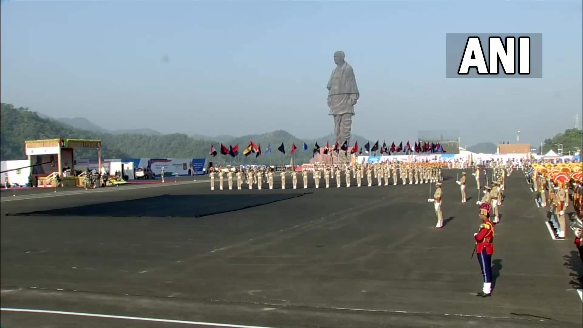 Prime Minister Narendra Modi addressed the function through a recorded video message, which was played at the function held near the 182-metre memorial, the tallest such structure in the world, constructed in memory of Sardar Patel. The PM has attended all three functions at the statue till 2020, but will be unable to do so this year as he is in Rome in Italy for the G-20 summit. (Image Source: ANI)