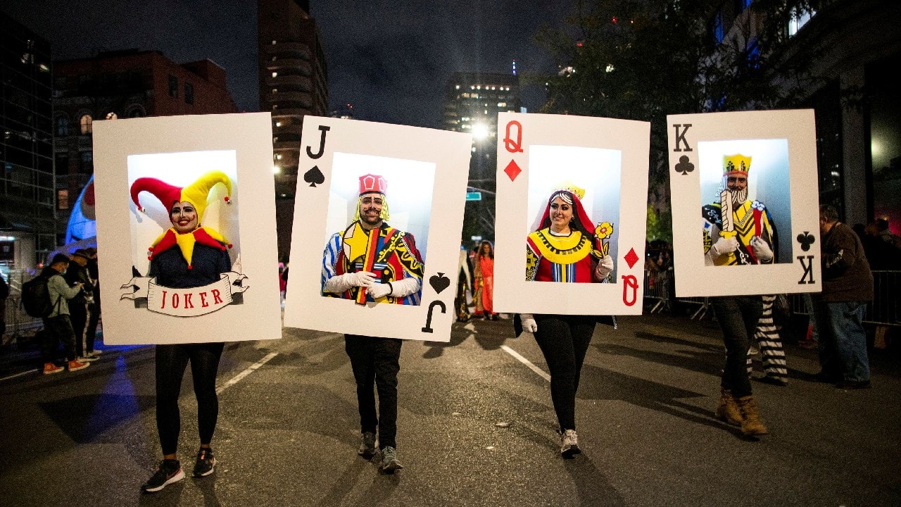 Revellers take part in the NYC Halloween Parade as the event returns to the streets of Lower Manhattan for the first time since the coronavirus disease (COVID-19) outbreak in New York City, New York, U.S., October 31. (Image: Reuters)